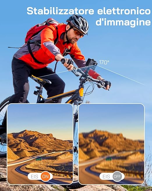 WOLFANG Action Cam GA100 4K 30FPS, 20MP WiFi PC Camera,