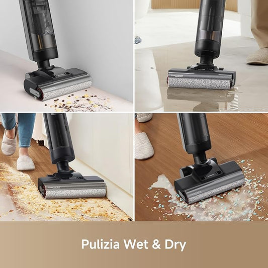 DREAME H12 Pro Ultra Aspirapolvere Lavapavimenti, Lavaggio e Asciugatura Spazzola, Auto-Pulizia con Doppia Rotazione e Raschietto, 16.000 Pa