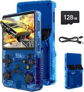 Console Retro, Schermo IPS da 3,5 Pollici, 128GB di Memoria, 40.000 Giochi Preinstallati, Console Portatile per Bambini e Adulti, Supporto Multi-Emulatore