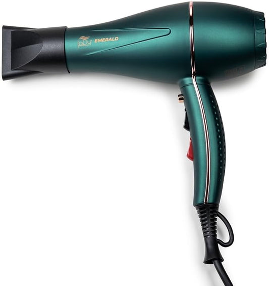 JaDy Emerald – Phon Professionale 2000W con Diffusore | Asciugacapelli Ionico Anti-Crespo, Potente, Silenzioso e Leggero