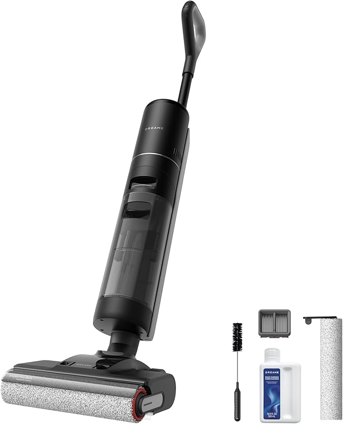 DREAME H12 Pro Ultra Aspirapolvere Lavapavimenti, Lavaggio e Asciugatura Spazzola, Auto-Pulizia con Doppia Rotazione e Raschietto, 16.000 Pa