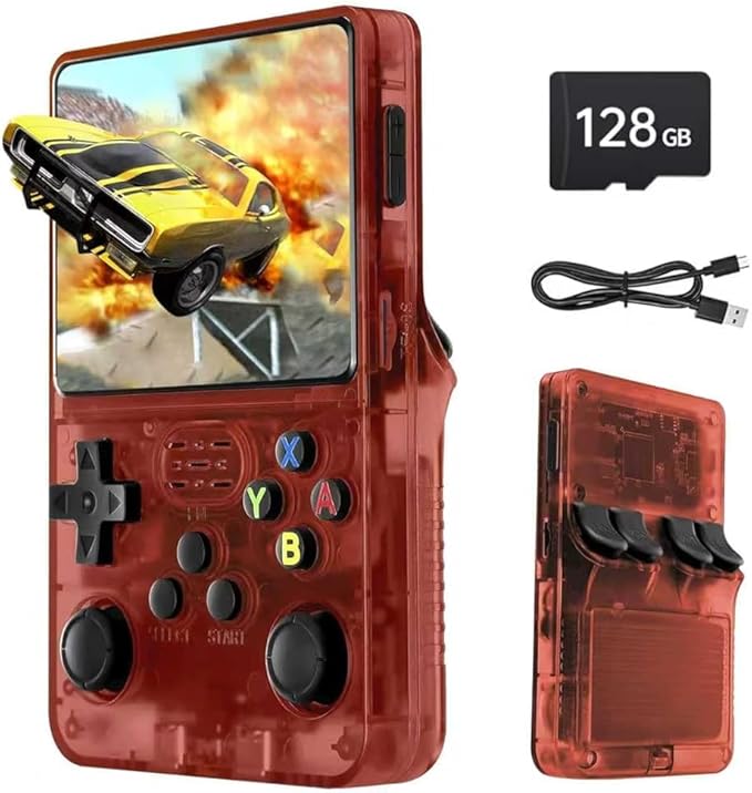 Console Retro, Schermo IPS da 3,5 Pollici, 128GB di Memoria, 40.000 Giochi Preinstallati, Console Portatile per Bambini e Adulti, Supporto Multi-Emulatore