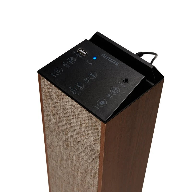Aiwa TSBT-270 Bluetooth Speaker Sound Tower 50W Wood