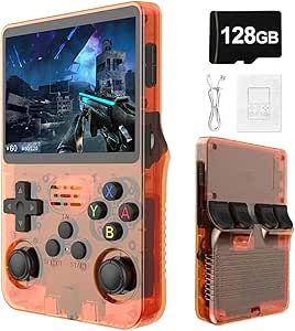 Console Retro, Schermo IPS da 3,5 Pollici, 128GB di Memoria, 40.000 Giochi Preinstallati, Console Portatile per Bambini e Adulti, Supporto Multi-Emulatore