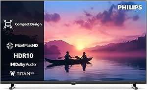 Philips 32PHS6000 2K HD LED Smart TV - Display 32’’ con Pixel Plus, piattaforma Titan OS e Dolby Digital Sound - Funziona con Alexa e Google Voice Assistant