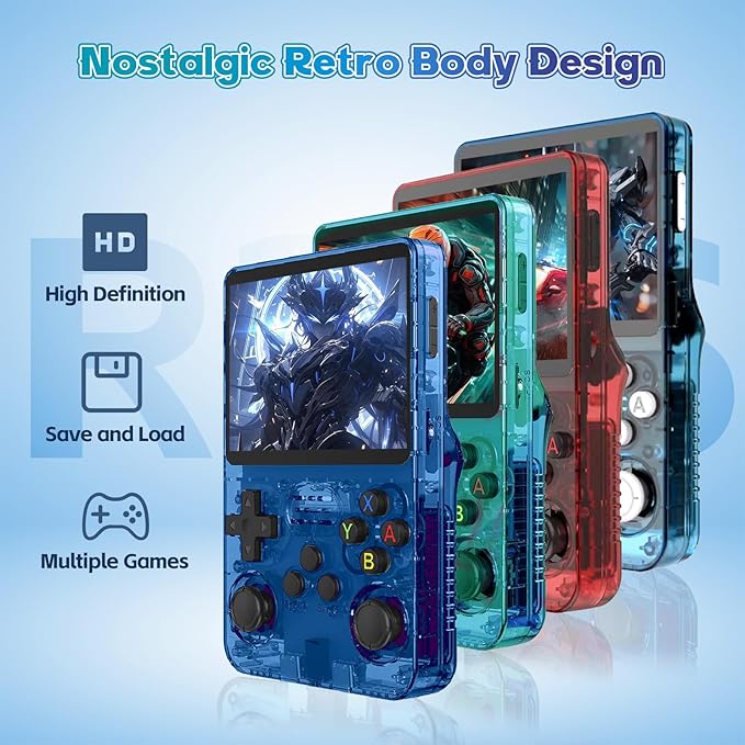 Console Retro, Schermo IPS da 3,5 Pollici, 128GB di Memoria, 40.000 Giochi Preinstallati, Console Portatile per Bambini e Adulti, Supporto Multi-Emulatore