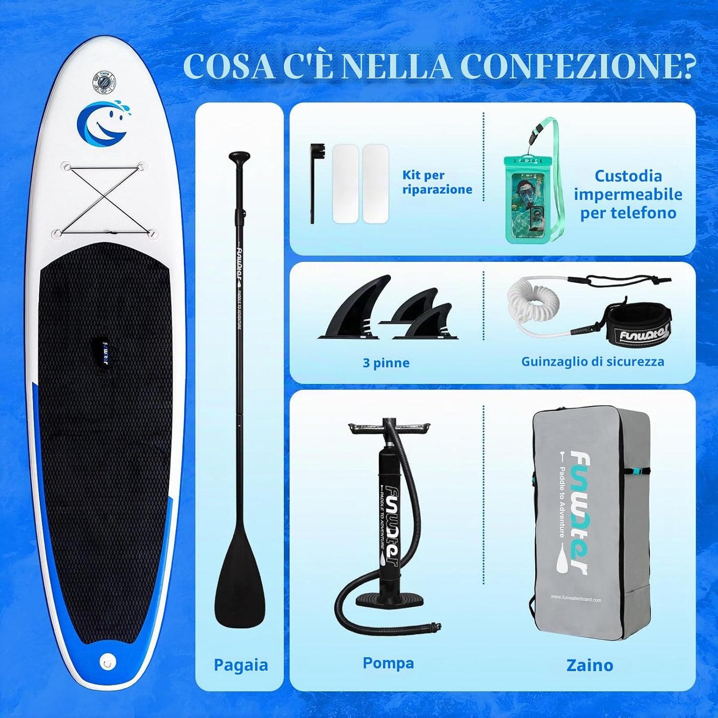 FunWater SUP Tavola da surf gonfiabile completa