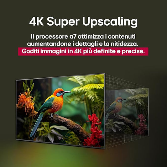 LG webOS UHD AI UA75 TV 43 pollici, Smart TV 4K Ultra HD, Processore α7 Gen8, webOS con AI, Filmmaker mode, HDR10