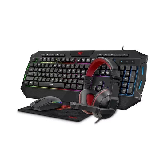 Havit Gamenote KB501CM Gaming Mouse, Keyboard, Headset, and Mat